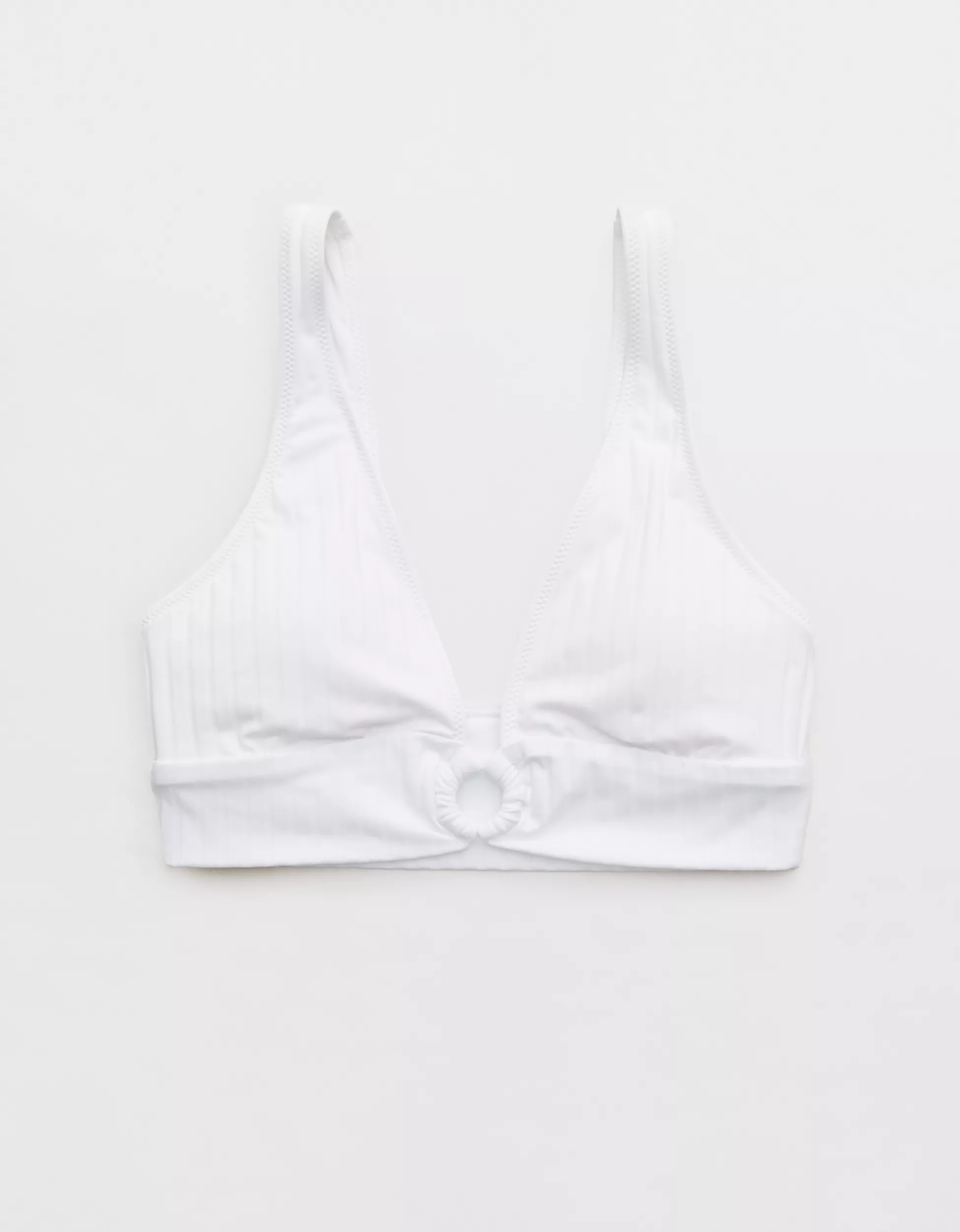 Aerie Wide Rib Longline Plunge Ring Bikini Top | Aerie