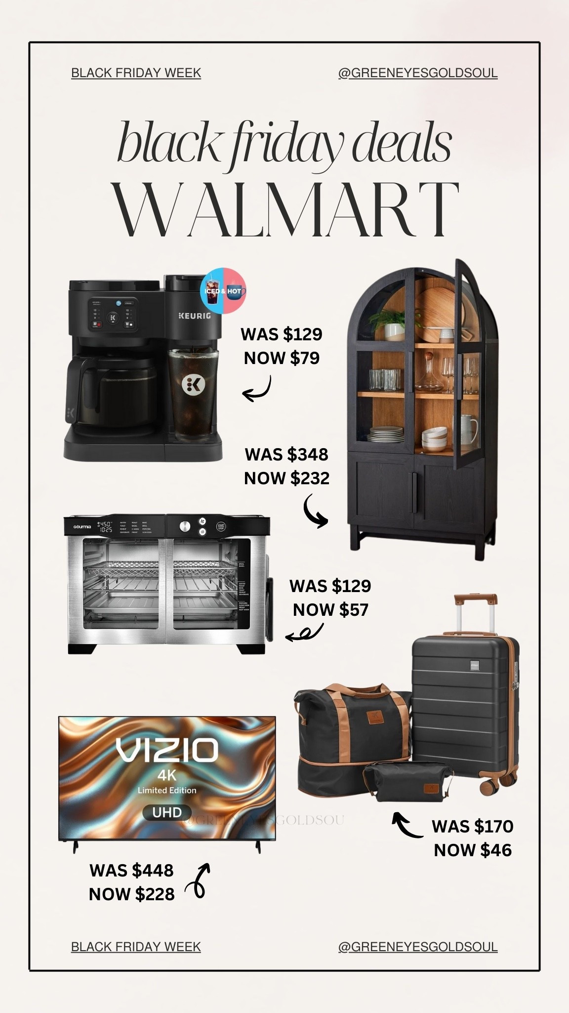 Walmart Black Friday deals! 🖤

Tv, flat screen, Visio, coffee maker, keurig, luggage set, travel, sale, toaster oven 

#LTKSaleAlert #LTKCyberWeek #LTKHome