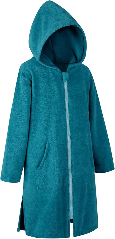MissShorthair Hooded Towel Robe for Kid, Zipper Beach Cover Up, Swim Changing Robe for Boy, Girls... | Amazon (US)