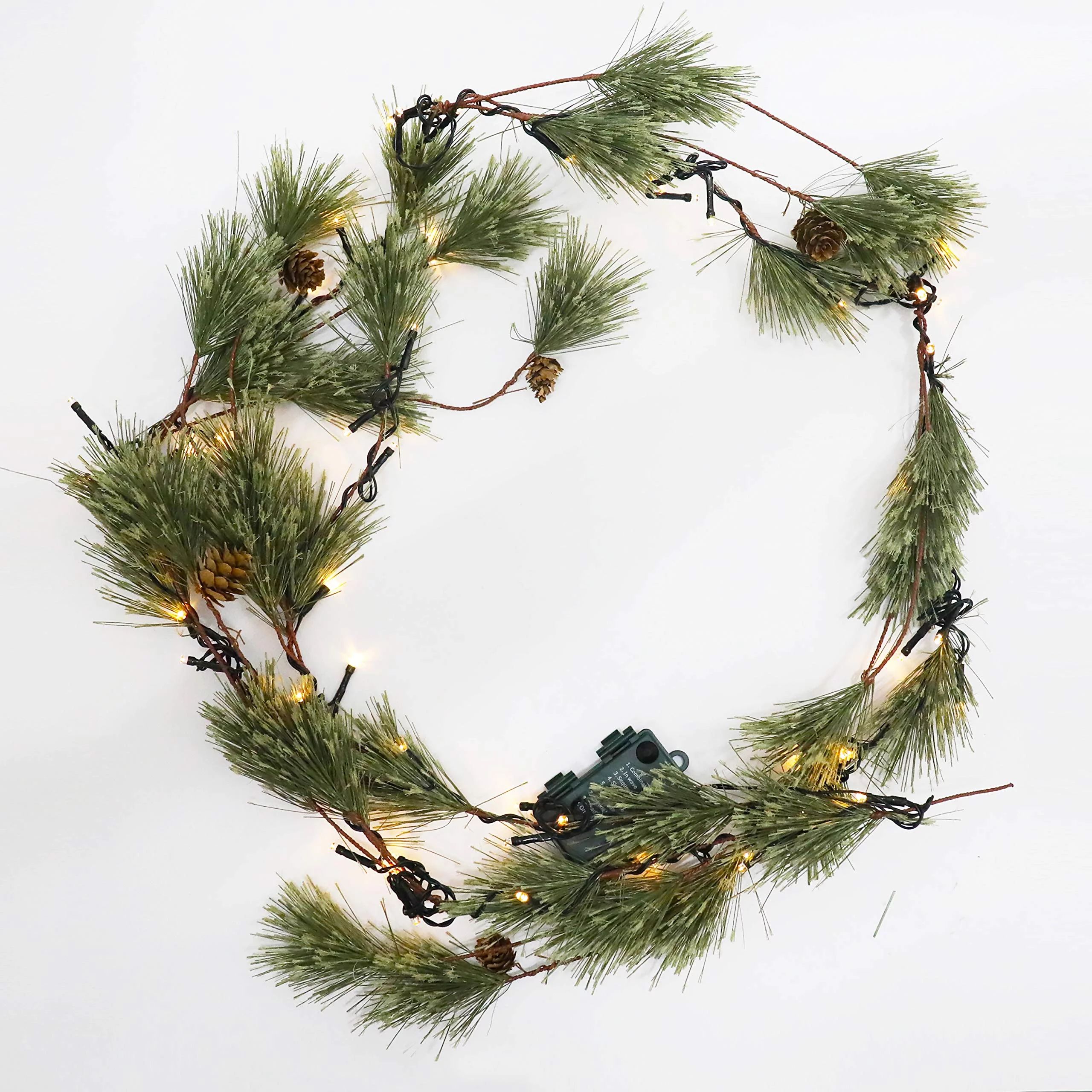Joiedomi 6 Ft. Smokey Pine Christmas Garland Pre-Lit with 50 Clear Lights Home & Office Holiday D... | Walmart (US)