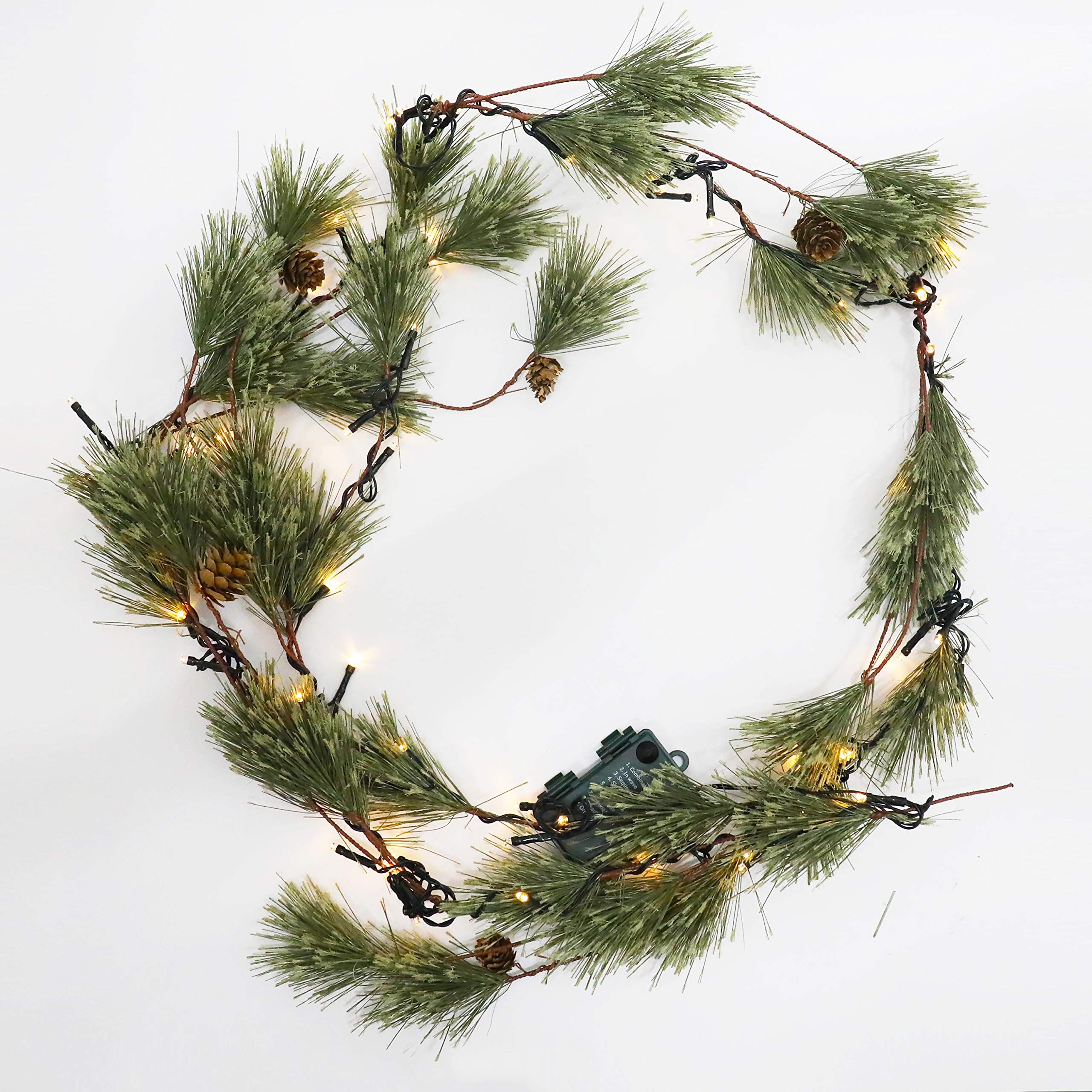 Joiedomi 6 Ft. Smokey Pine Christmas Garland Pre-Lit with 50 Clear Lights Home & Office Holiday D... | Walmart (US)