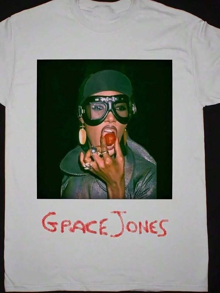 Grace Jones Strawberry Classic Printed T-Shirt, Women's Printed T-Shirt 220g, 100% Cotton, Retro Street Women's Short-Sleeved T-Shirt, Round Neck Casual Women's Outdoor T-Shirt Short-Sleeved, Halloween, Christmas, Daily Four Seasons Wear, Holiday GiftsMinimalist Style Sweatshirt | SHEIN | SHEIN