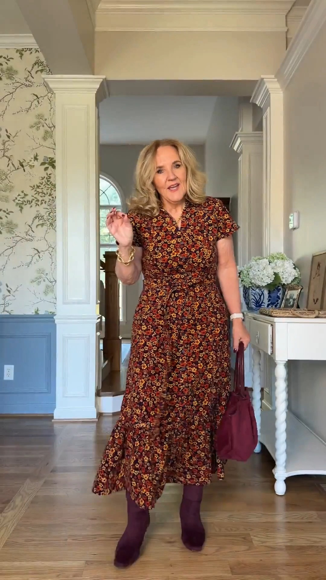 New arrivals for fall! Wear the dress only its own or later a tee underneath! Purple sweater size medium
Collarless jacket, size 10, but I really could’ve used the 10 petite
Jeans size 29 regular I would recommend sizing down because 
they’re very stretchy
Boots I size up a half
Chocolate brown suede bag under $200 is incredible quality
Corduroy dress size 10
Barrel chinos size 8
Barn jacket medium 
Leopard sweater is lightweight size medium 
Lady jacket sweater medium 
Plaid blouse with ruffle is navy and burgandy check

#LTKOver40 #LTKSaleAlert #LTKootd #LTKWorkwear