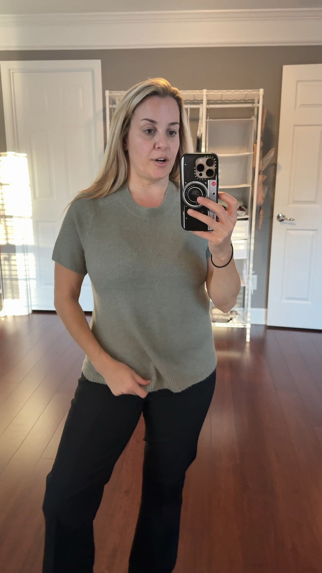 Cute short sleeve sweater from Abercrombie that would look great under a blazer or on its own  

#LTKSeasonal #LTKFindsUnder100