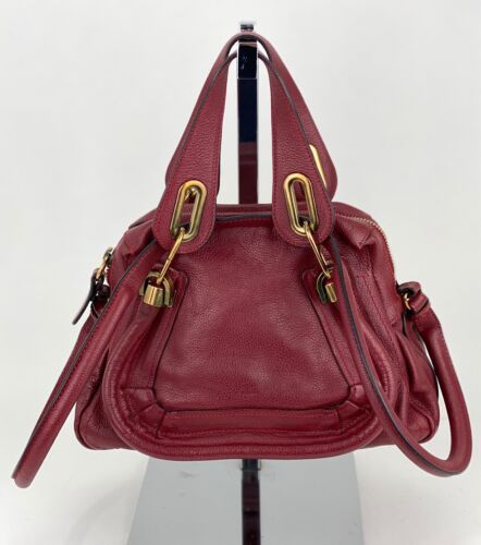 CHLOE Bag Small Paraty Red Calfkin Leather 2Way Shoulder Crossbody Hand Bag B446 | eBay AU