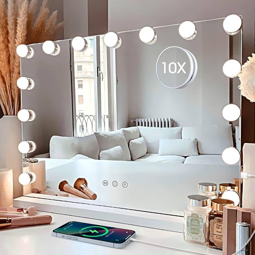 Kottova Vanity Mirror with Lights,Makeup Mirror with Lights, Hollywood Lighted Mirror with 15 Dim... | Amazon (US)