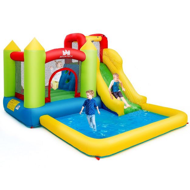 Inflatable Bounce House Water Slide Jump Bouncer w/Climbing Wall and Splash Pool Blower Excluded | Target