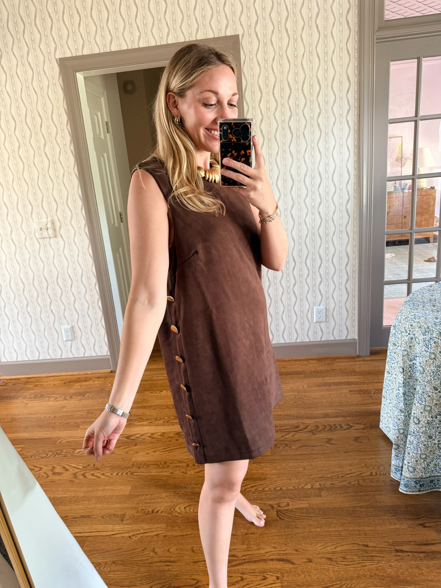 This faux suede dress from Tuckernuck is SO good!! It is the perfect material and style for the warm southern fall months!

Wearing a size medium!

#Tuckernuck #TheSouthernSource #FallDress 

 #LTKgrwm #LTKootd #LTKSeasonal