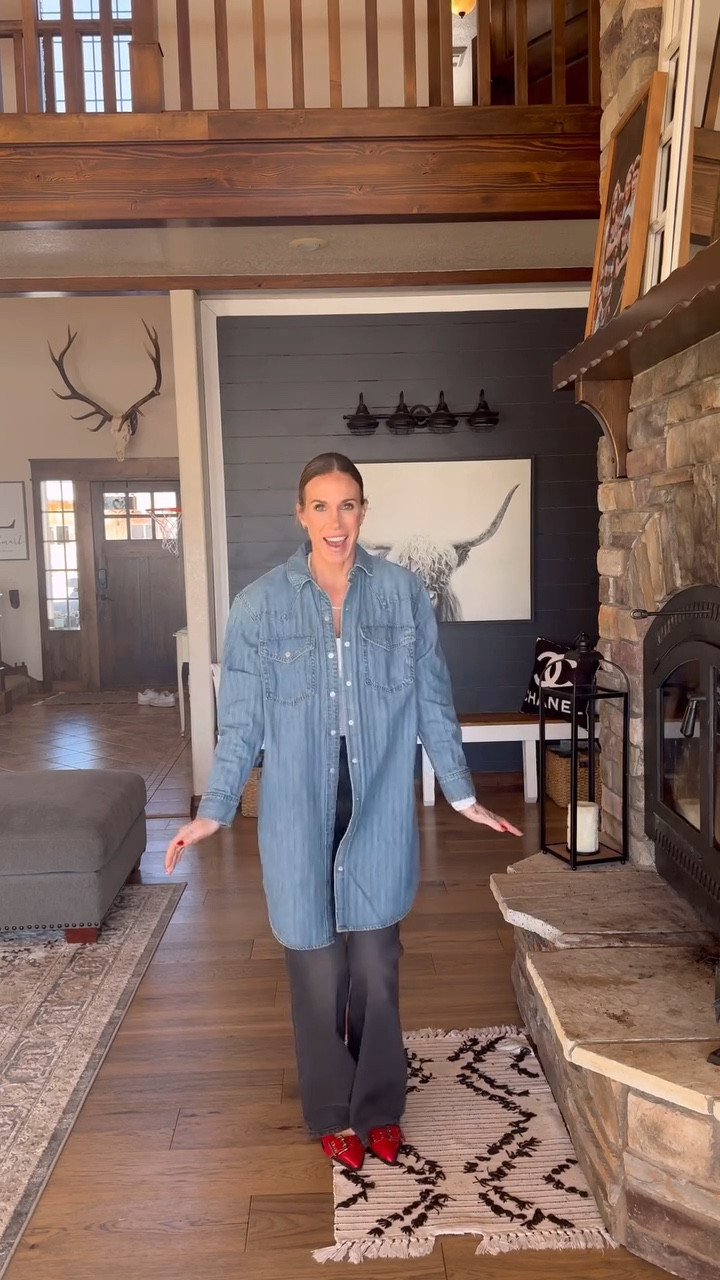 ✨Denim Dress, Double the Style! ✨ 

First up, I’m channeling my inner cowgirl with some chic cowboy boots 🤠🌵—perfect for a day out or a fun weekend adventure! 

Then, I switch it up with bootcut jeans and red flats for a more laid-back yet stylish look. 🔥👖👠 

Which style speaks to you? Let me know in the comments!👇 

#OOTD #DenimDress #bootcutjeans #StyleInspo #TargetFinds