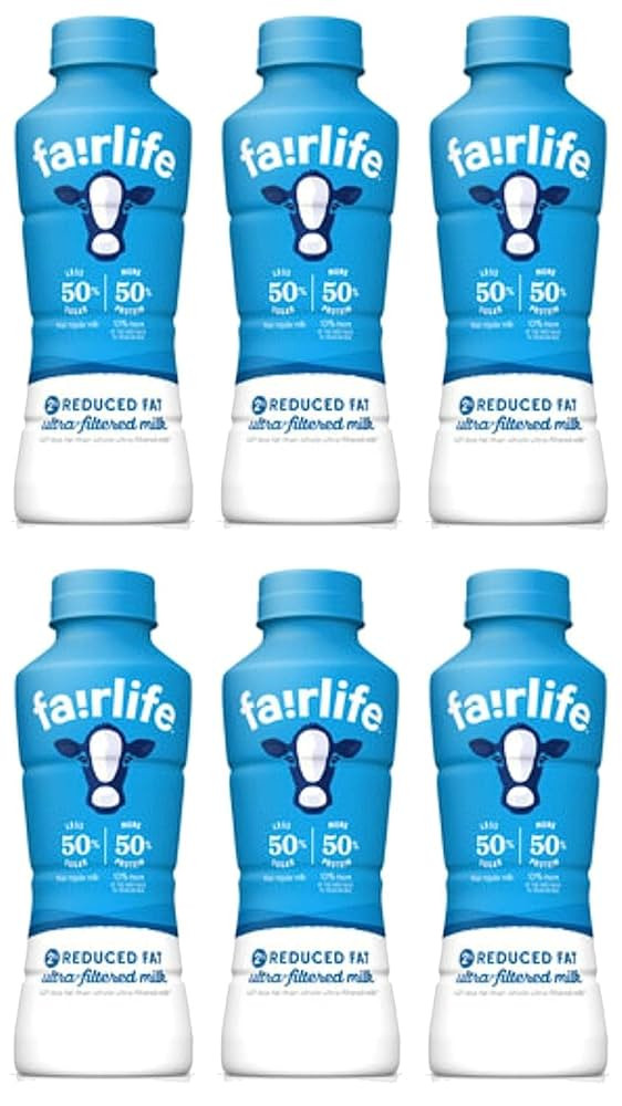 A-ONE Fairlife UFM Milk 2% Reduced Fat Milk 6 Pack, 14 Fl Oz, Total 6 bottles (6 bottles plain) | Amazon (US)