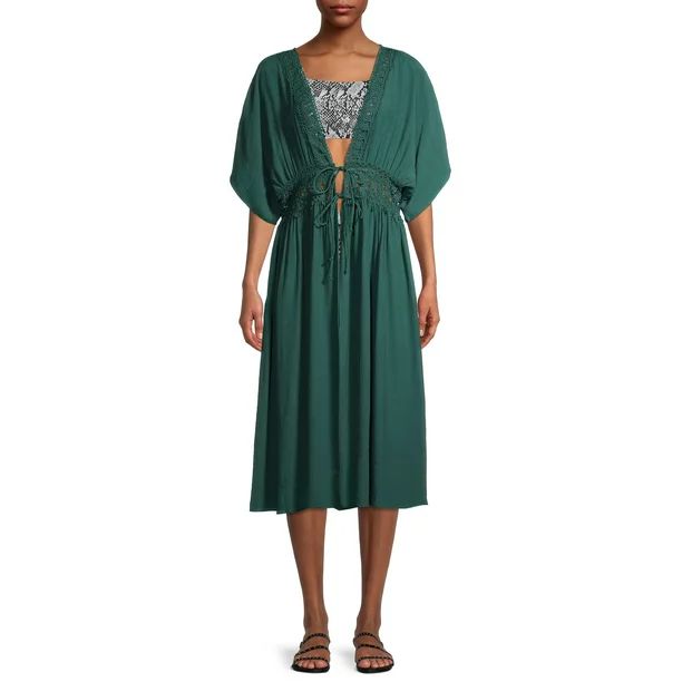 Time and Tru Women's and Women's Plus Size Lace Waist Cover Up | Walmart (US)