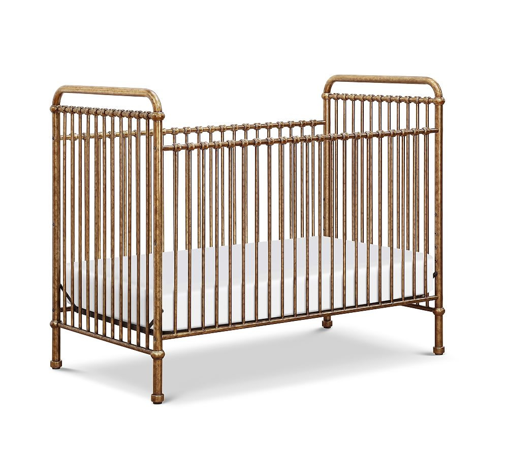 Namesake Abigail 3-in-1 Metal Convertible Crib, Vintage Gold | Pottery Barn Kids