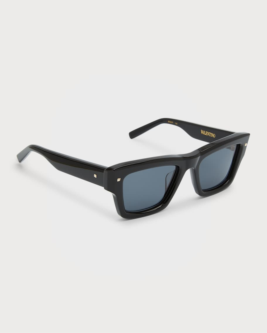 Valentino Garavani XXII Square Acetate & Titanium Sunglasses | Neiman Marcus