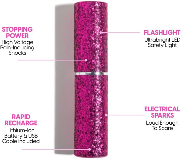 BLINGSTING Mini Lipstick Stun Gun for Women Self Defense with Flashlight & USB Rechargeable Battery | Amazon (US)