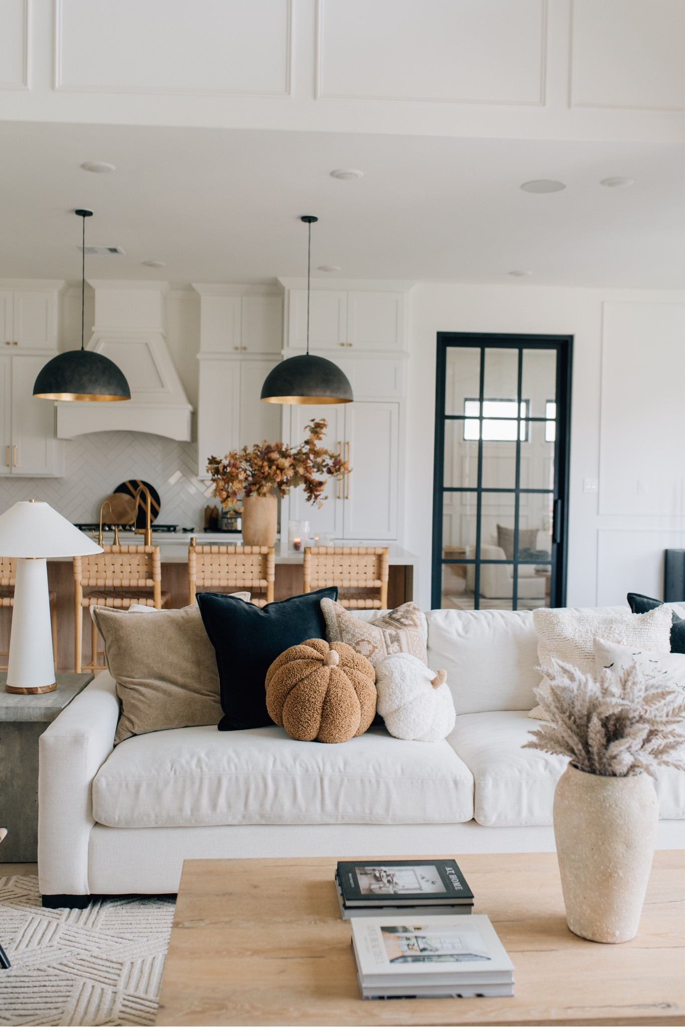 Our living room pillow details for fall! Pillows are from @pottterybarn and @arhaus. 

#LTKhome #LTKHalloween