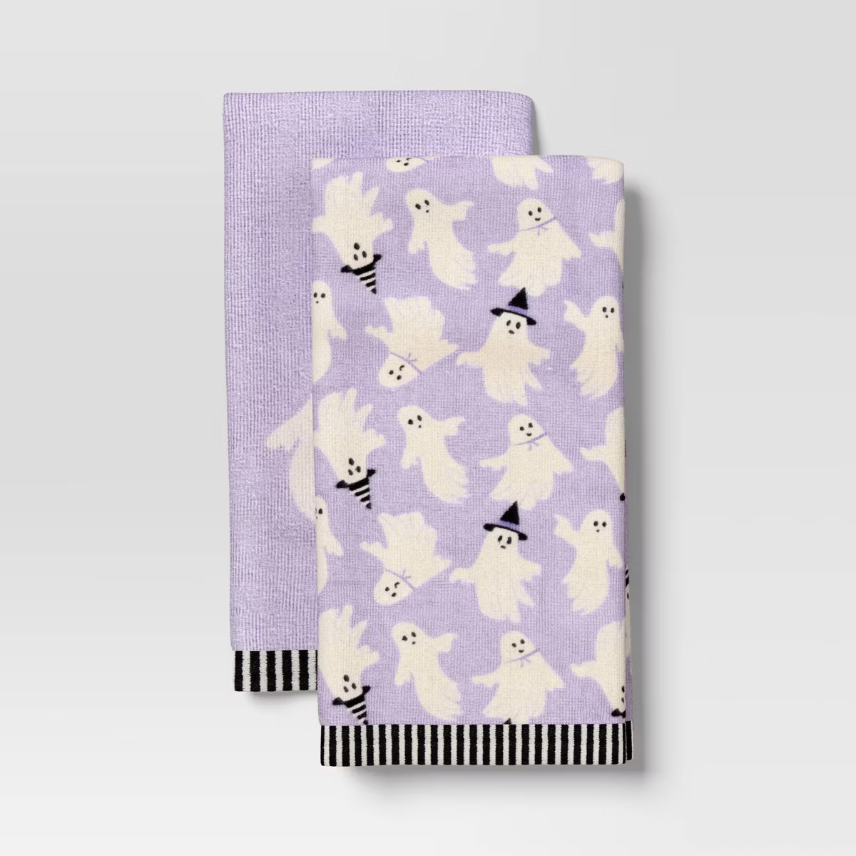 2pk Halloween Ghosts Glow in the Dark Hand Towel Set Purple - Hyde and EEK! Boutique™ | Target