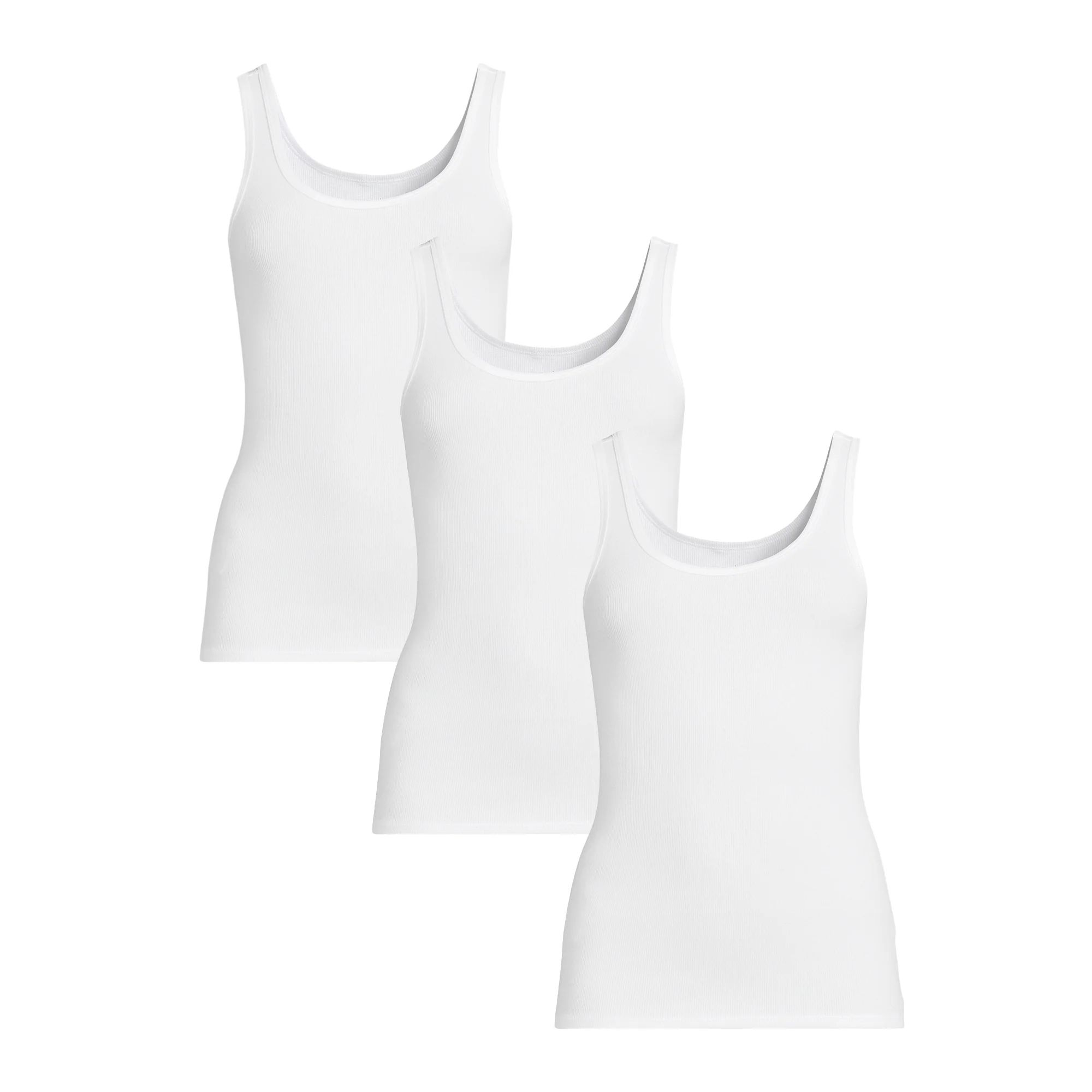 Time and Tru Women's Ribbed Tank Top, 3-Pack, Sizes XS-XXXL - Walmart.com | Walmart (US)