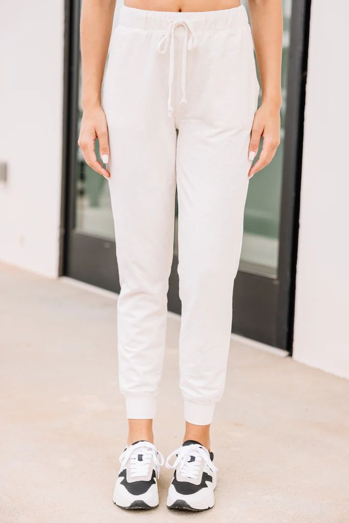 Legendary Love Natural White Joggers | The Mint Julep Boutique