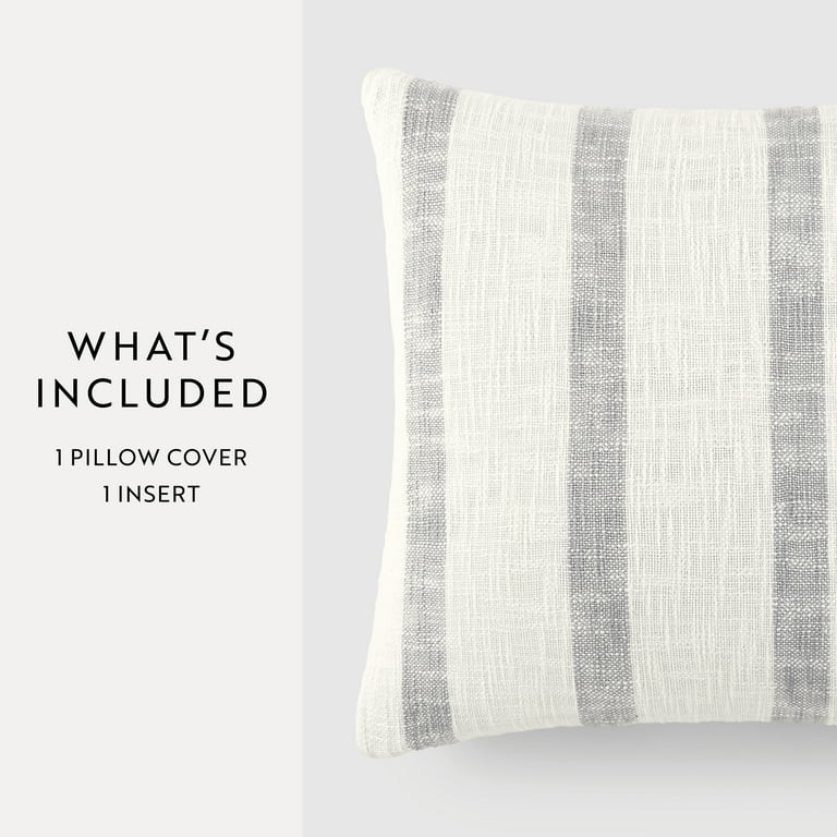 Comfort Canopy - Gray Striped Single Yarn-Dyed Cotton Decor Throw Pillow | Walmart (US)