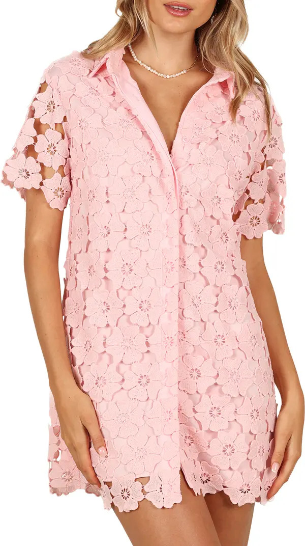 Tallie Floral Lace Shirtdress | Nordstrom