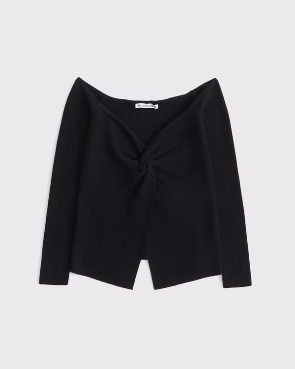 Women's Off-The-Shoulder Twist Sweater Top | Women's Tops | Abercrombie.com | Abercrombie & Fitch (US)