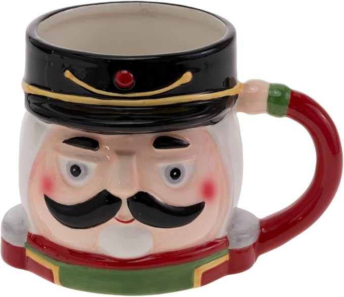Boston International Coffee Mug Ceramic Tea Cup, 15 Ounces, Festive Nutcracker | Amazon (US)
