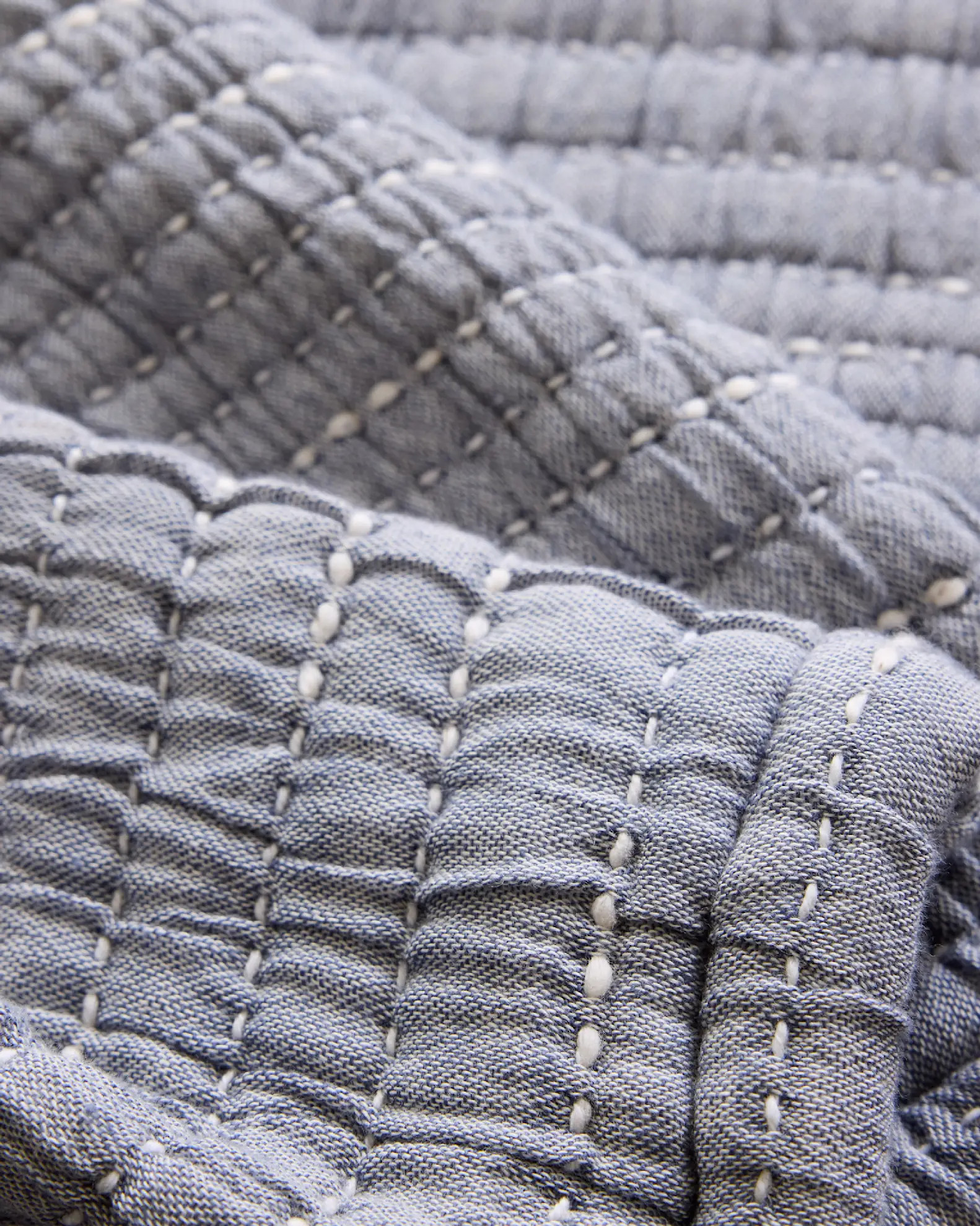 Organic Cotton Channel Quilt in Blue | Quince