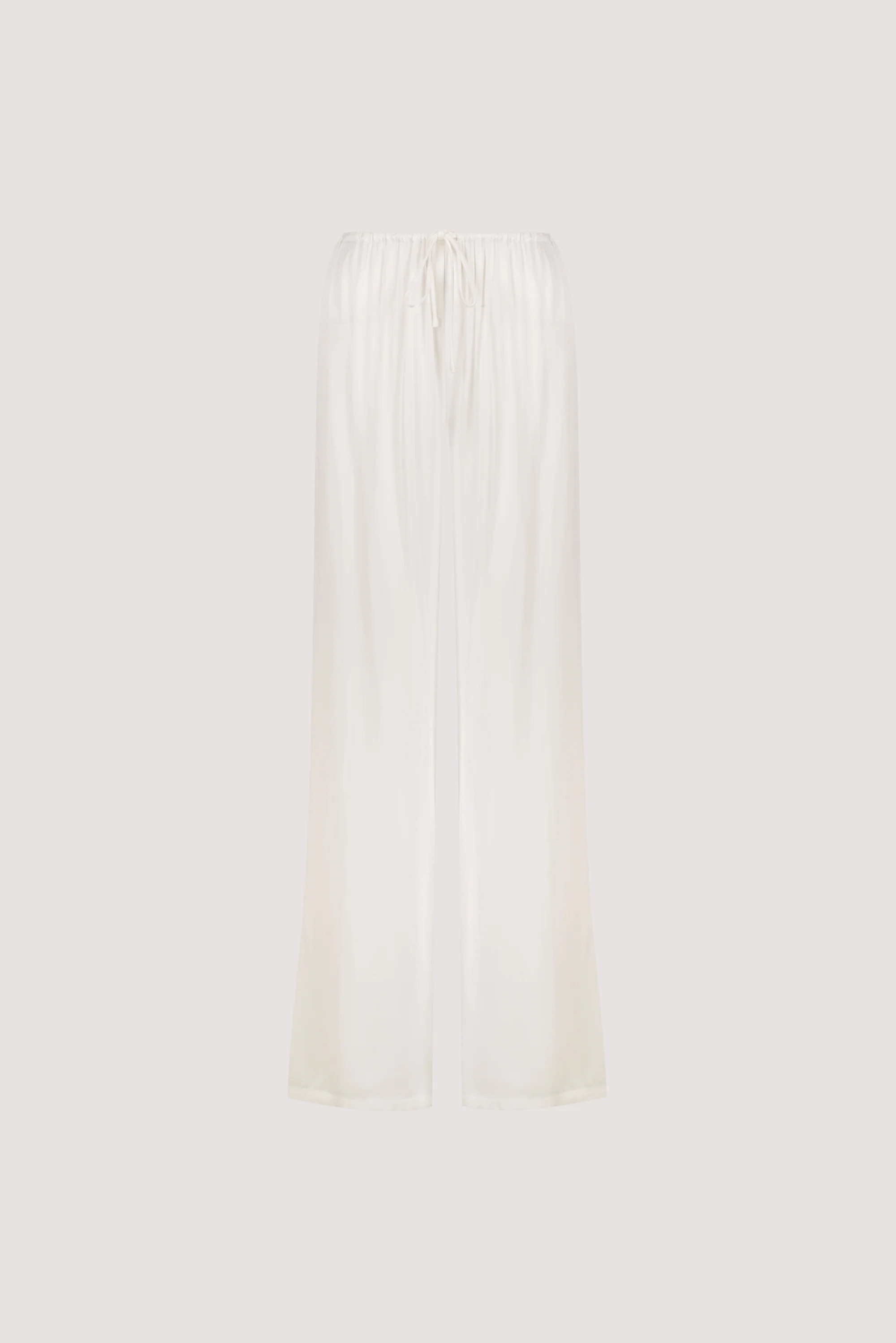 MYA WHITE SATIN PANT | DISSH