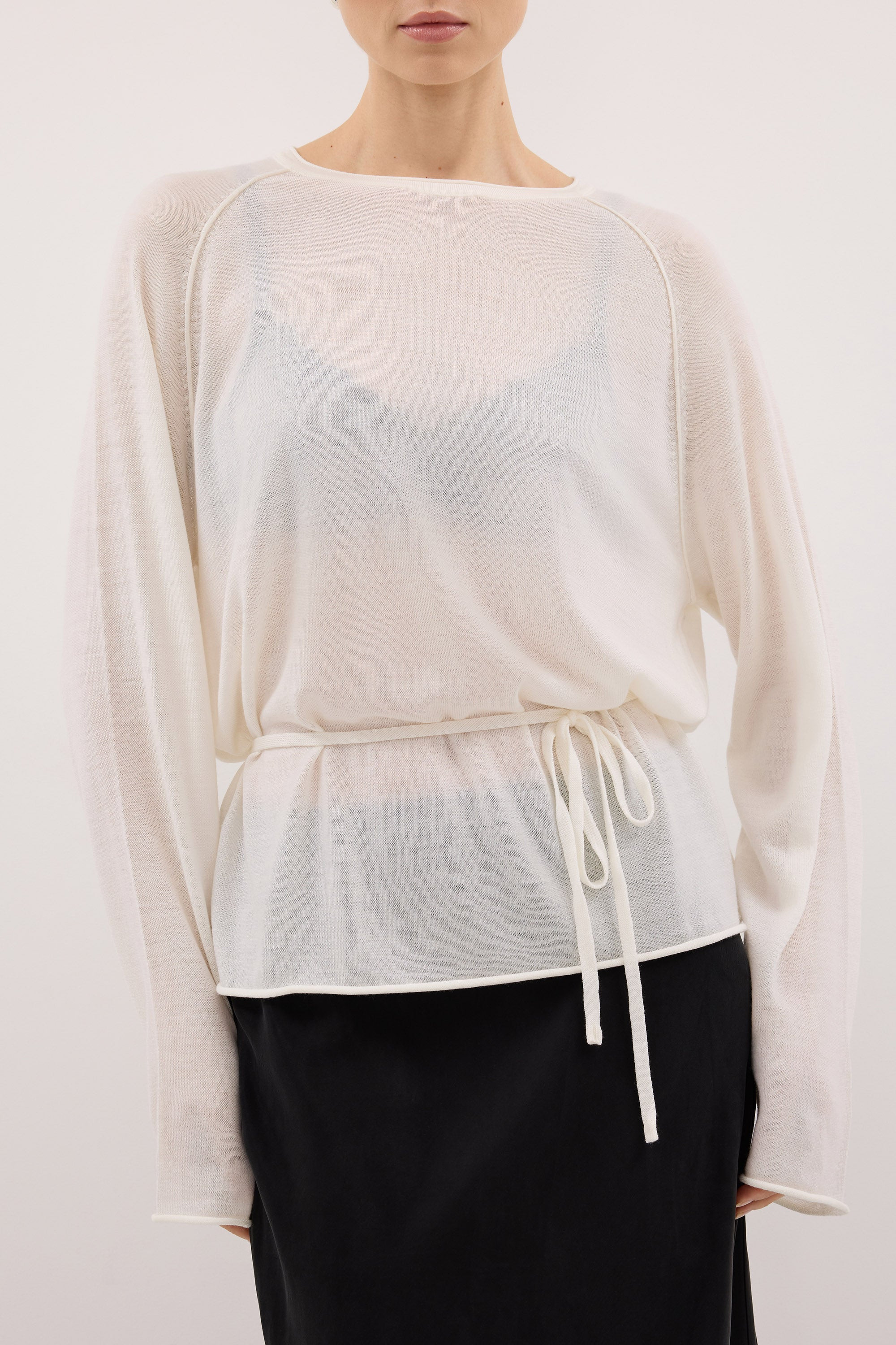 DUKE OFF WHITE MERINO SLEEVED TOP | DISSH