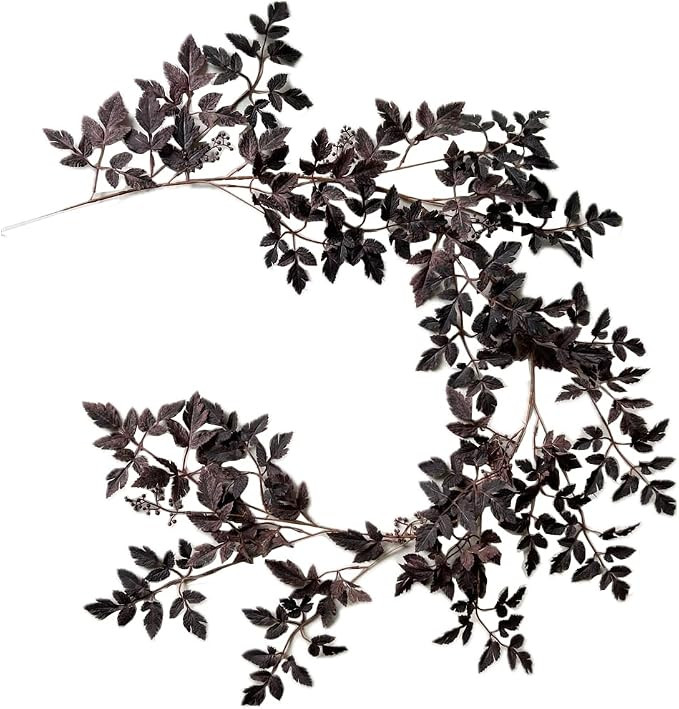 Artificial Plum Cimicifuga Seeded Garland Vine 6Ft Cimicifuga Ramosa Leaf Plant for Halloween Fir... | Amazon (US)