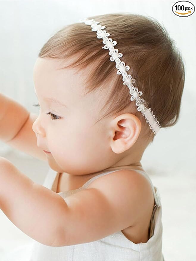 Baby Girls Flower Crown Headband Lace Handmade Floral Headbands Soft Elastic Band Daisy Hairband ... | Amazon (US)