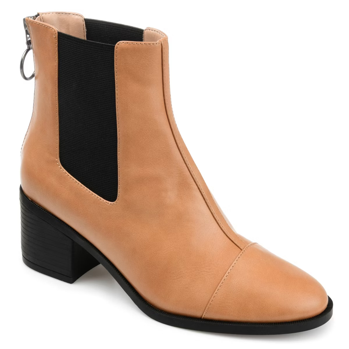 Journee Collection Womens Nigella Tru Comfort Foam Back Heel Zip Stacked Heel Booties | Target