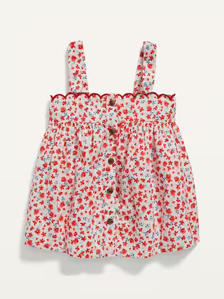 Sleeveless Button-Front Matching Floral Top for Toddler Girls | Old Navy (US)