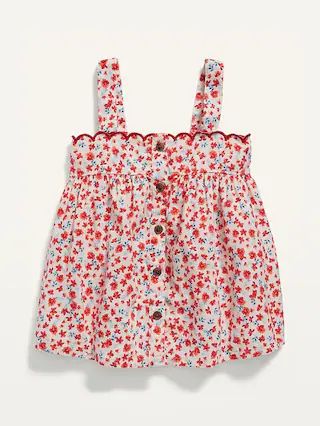 Sleeveless Button-Front Matching Floral Top for Toddler Girls | Old Navy (US)