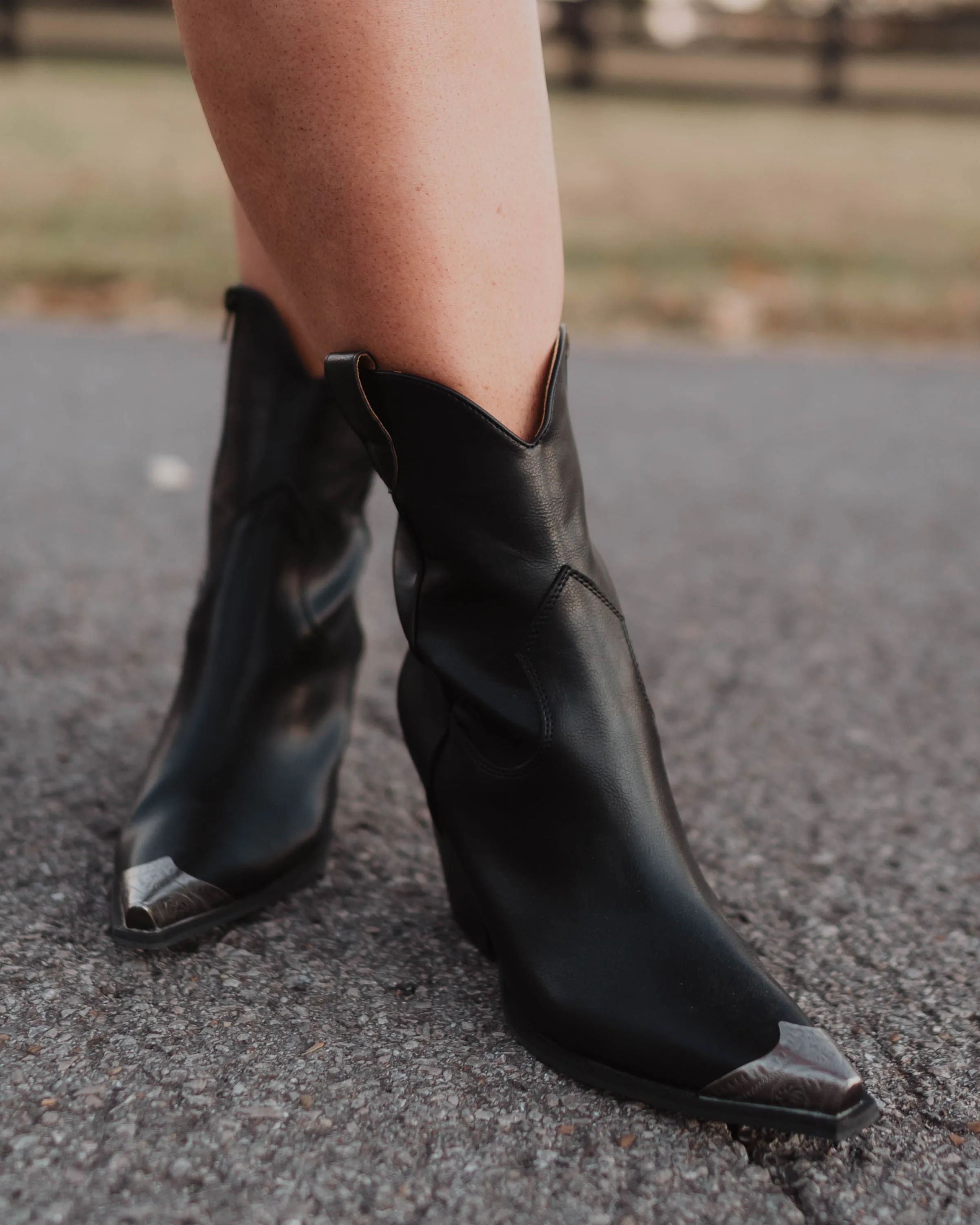 Fitzroy Faux Leather Ankle Western Boots | VICI Collection