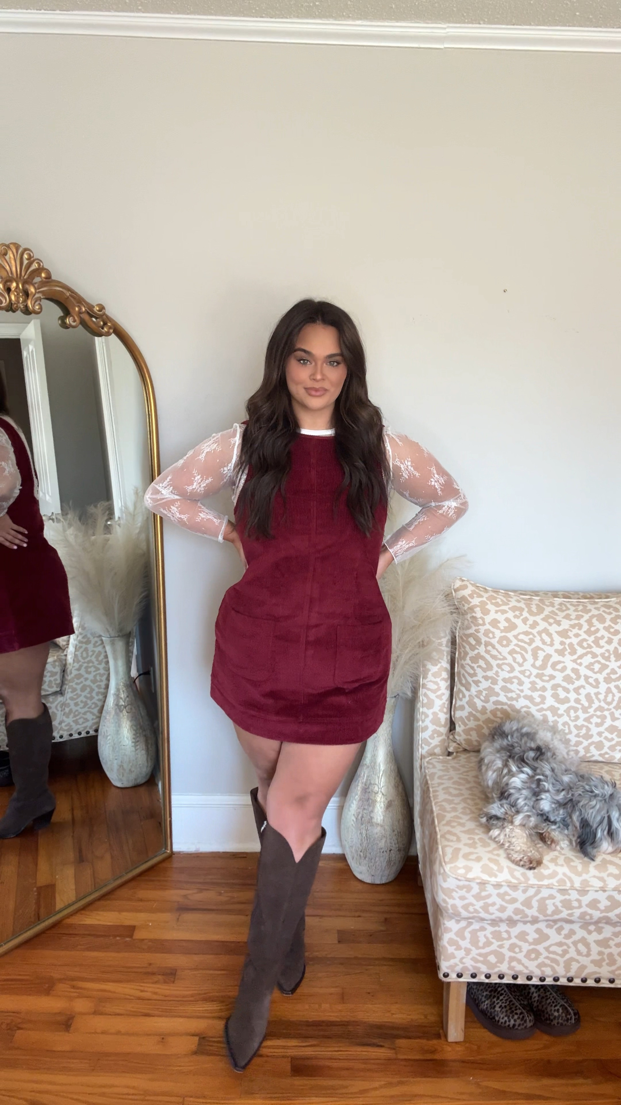 Holiday Outfit Inspo ❤️ wearing a large in the dress and top!! 

#LTKStyleTip #LTKMidsize