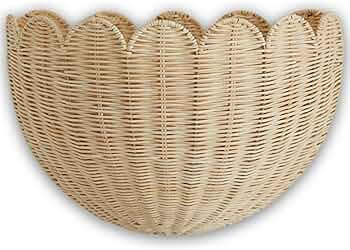 BEBE BASK Scalloped Wicker Wall Basket - The Original - Hand Woven Basket - Scalloped Décor Wall... | Amazon (US)