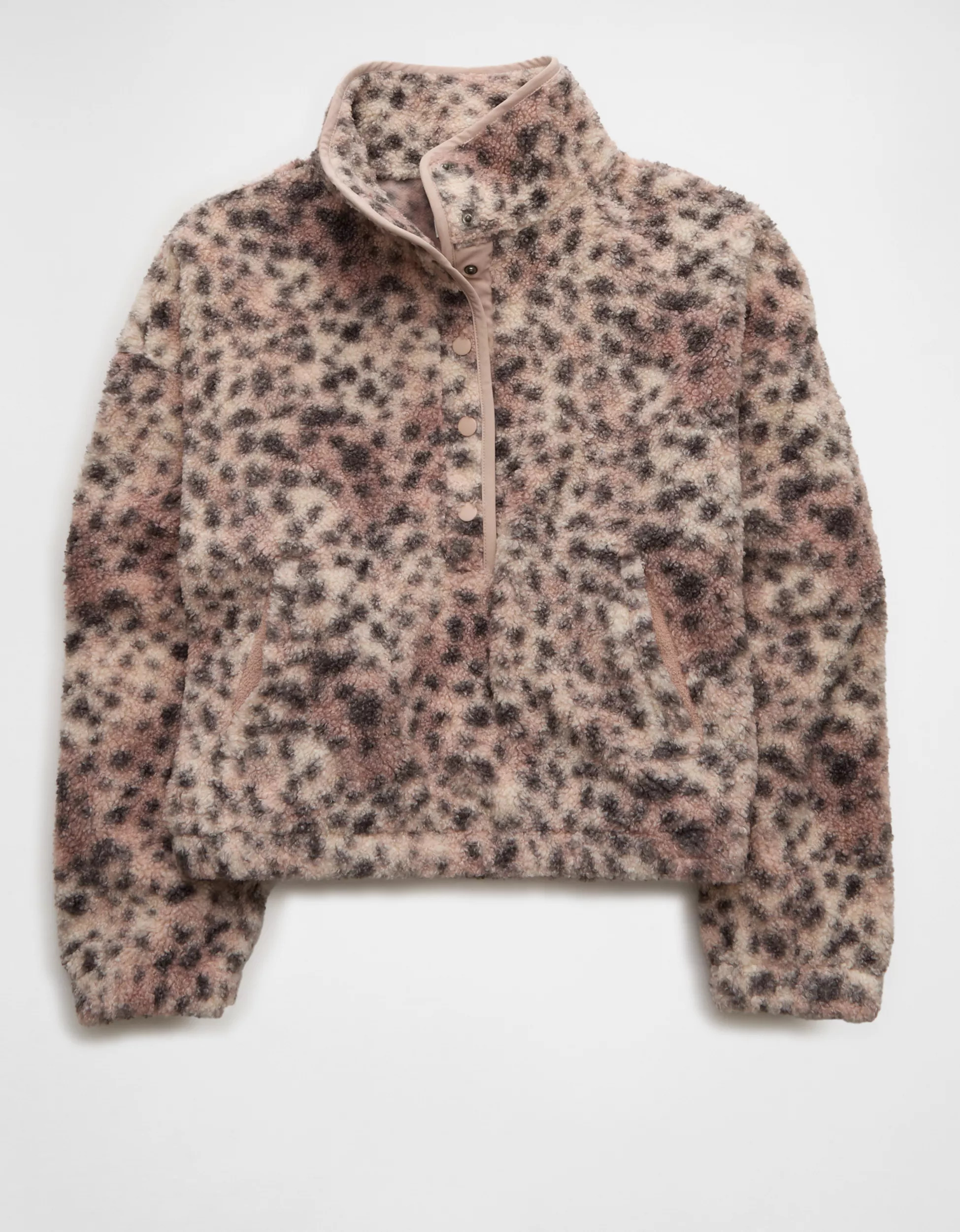 AE Sherpa Fleece Graphic Henley Sweatshirt | American Eagle Outfitters (US & CA)