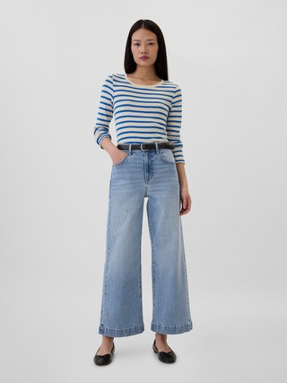 High Rise Wide-Leg Crop Jeans | Gap Factory