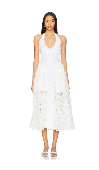 DELFI Hera Eyelet Long Dress in White. - size L | Revolve Clothing (Global)