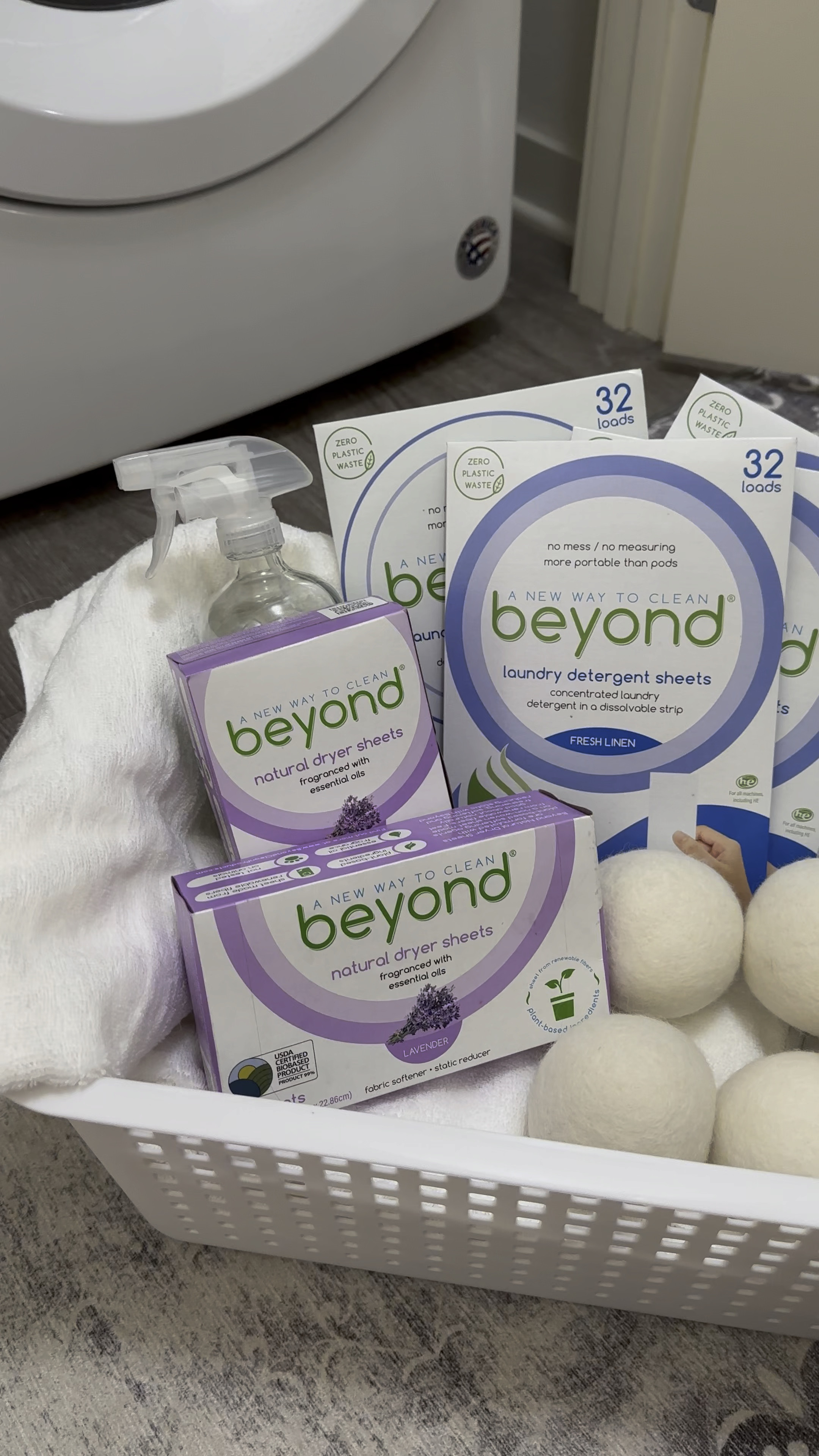 Laundry gift basket idea 🧺 

My mom and I are putting together the bridal shower gift baskets for the game winners and we wanted to make them fun, but practical! 

We came up with a laundry basket and included:

•our favorite beyond laundry detergent sheets
•fluffy white towels (set of 2)
•mesh laundry bags for delicates
•wool dryer balls
•natural dryer sheets
•cleaning spray bottle
•white storage bin

Bridal shower gifts for guests, laundry essentials, Amazon laundry room, Amazon laundry favorites, laundry must haves, wedding gift basket idea, bridal shower gift idea, gift basket idea, bridal shower prize ideas, bridal shower prize basket ideas

#LTKhome #LTKVideo #LTKGiftGuide