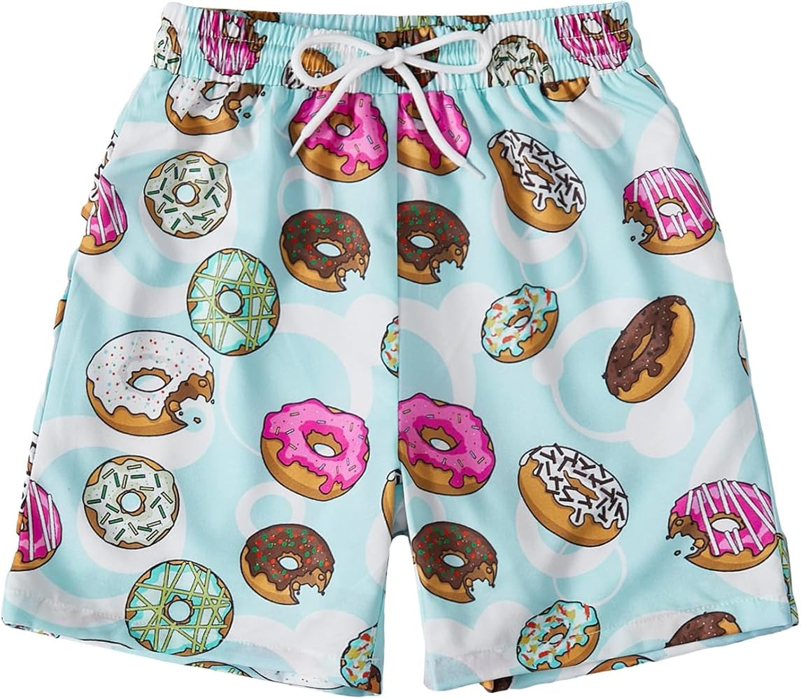 Floerns Boy's Patchwork Drawstring Waist Printed Summer Boho Track Shorts | Amazon (US)