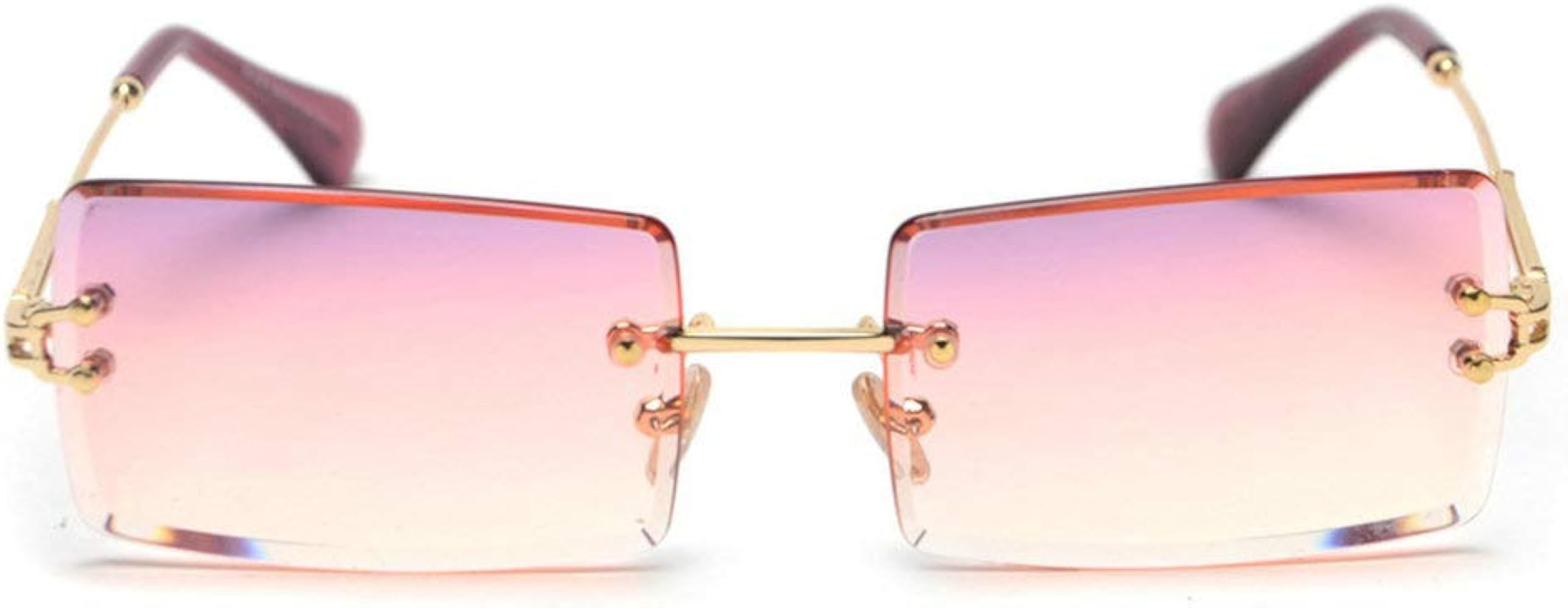 mincl/Fashion Small Rectangle Sunglasses Women Ultralight Candy Color Rimless Ocean Sun Glasses | Amazon (US)
