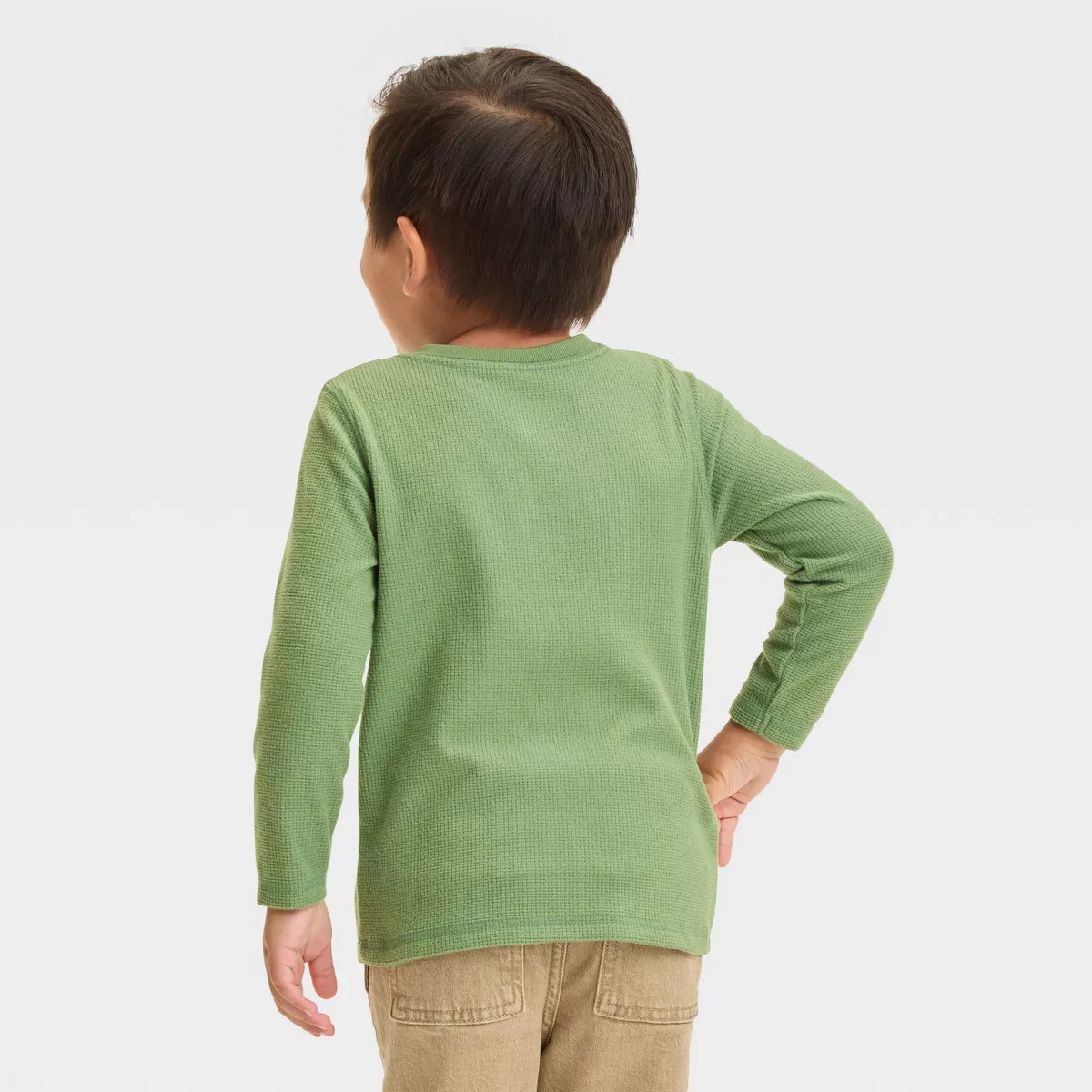 Toddler Boys' Long Sleeve Waffle Knit Henley T-Shirt - Cat & Jack™ | Target