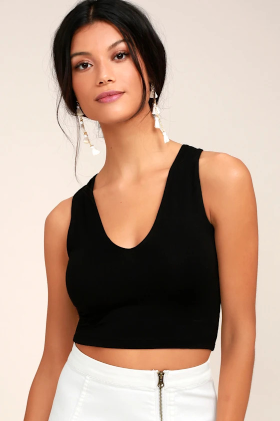 Feel Like Dancing Black Crop Top | Lulus (US)