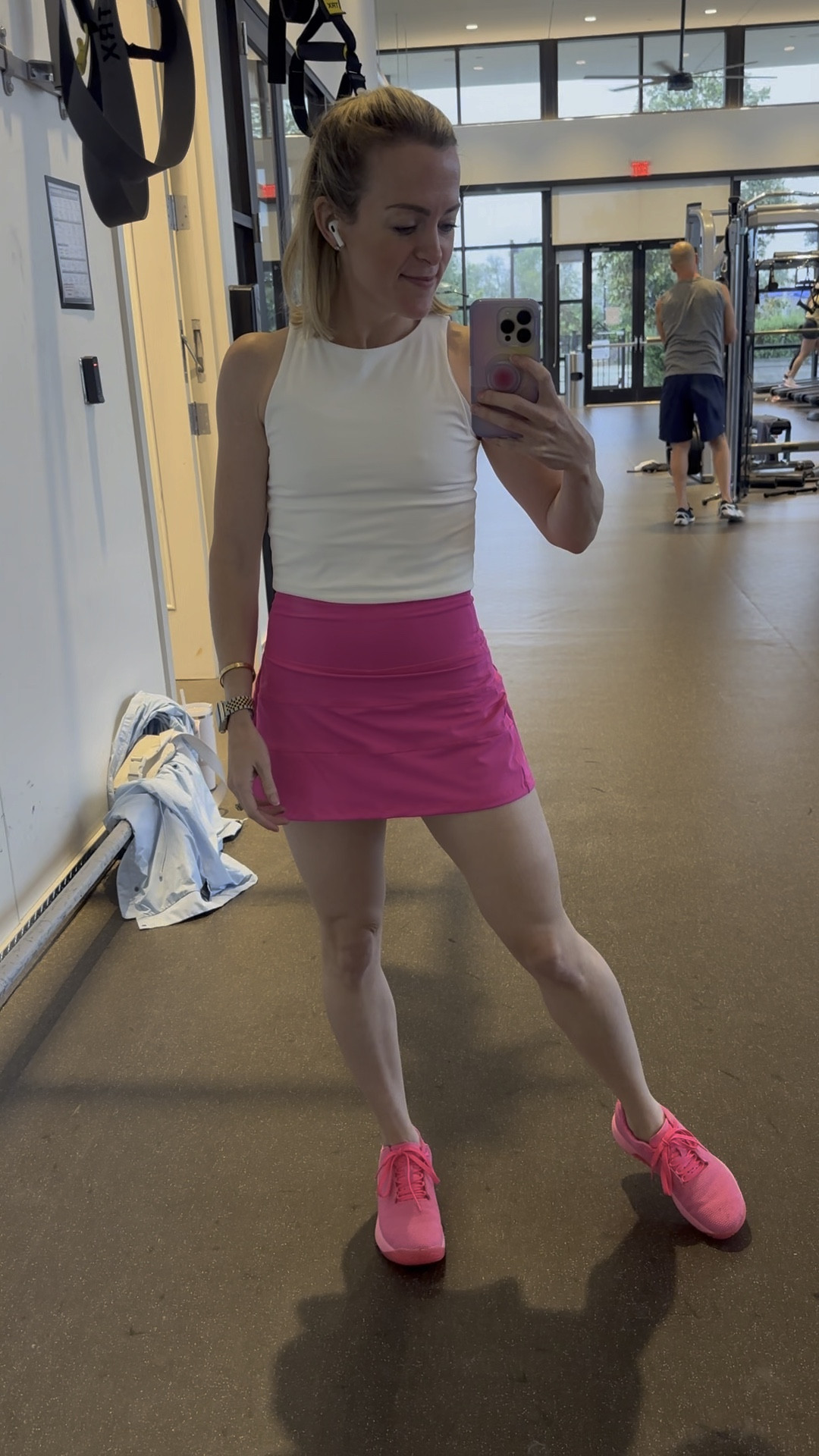 If you’re wanting a cute tennis skirt for less, this Amazon find is perfect! 😍🔥 I received so many compliments on this look. And I love the two pockets (one on the inside shorts and one on the back) to store my phone! 🙌 

#LTKfitness #LTKfindsunder50 #LTKxPrime