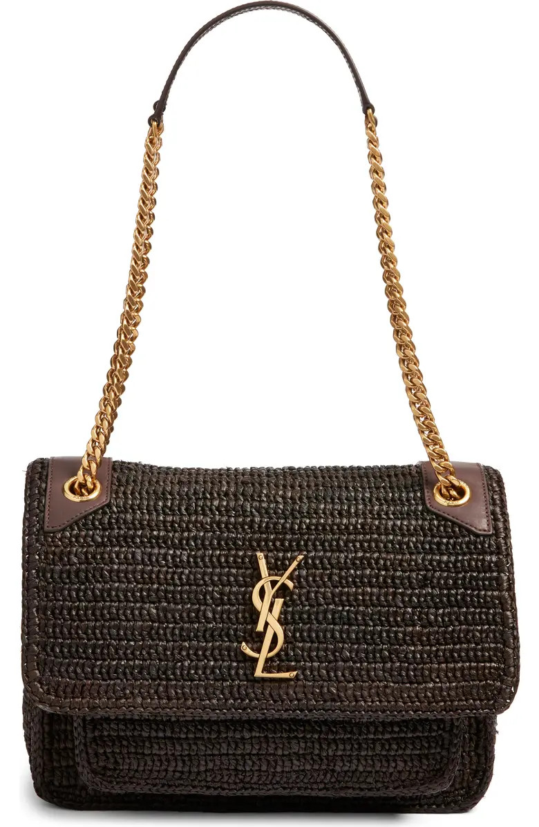 Saint Laurent Medium Niki Woven Raffia Shoulder Bag | Nordstrom | Nordstrom