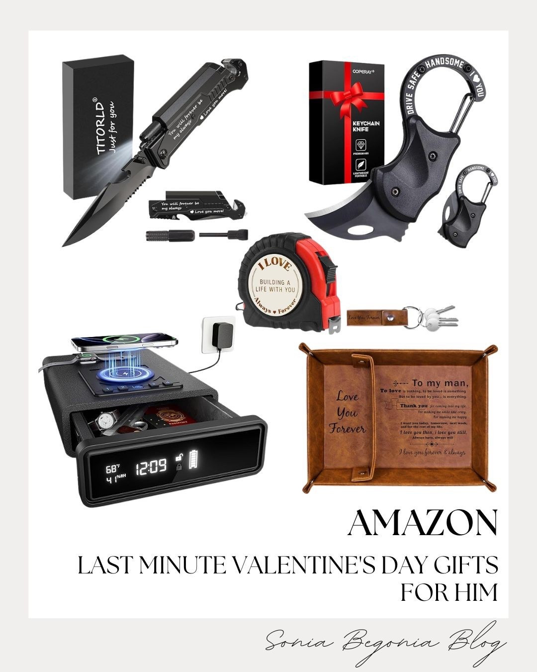 Valentine’s Day for Him! 🖤

Embrace the season of love with this perfectly curated collection of Amazon Valentine’s Day gifts for the man in your life!

I am obsessed with the practical yet sentimental variety in this lineup: from the engraved "Building a life with you" tape measure to the sleek, personalized pocket knives. Balance the romantic sentiment with functional tech and lifestyle essentials, like the multi-device wireless charging station with a built-in digital clock and storage drawer. Finish the perfect gift set with high-quality leather goods, such as a "To my man" catch-all valet tray or a custom leather keychain. These thoughtful Amazon finds are the ideal way to show your appreciation and make him feel special!

#AmazonFinds
#ValentinesDayGifts
#GiftsForHim
#GiftIdeasForMen
#AmazonHome
#BoyfriendGifts
#HusbandGifts
#ValentineGifts
#TechGifts
#LeatherGifts
#GiftingInspo
#AmazonFavorites
#ValentinesDay2026
#MensLifestyle
#StockingStuffers

#LTKMens #LTKValentine