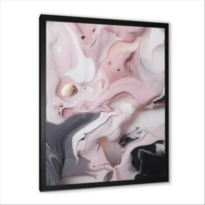 Solid Marble abstract framed print in a black frame