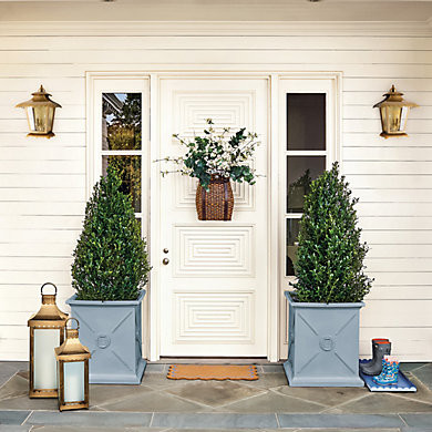 Beauclaire Square Stone & Fiberglass Planter Garden Container | Ballard Designs, Inc.